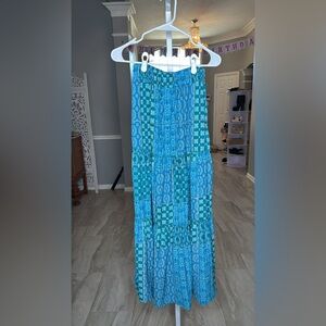 SHEIN Blue Patterned Women's Maxi Skirt Size Small